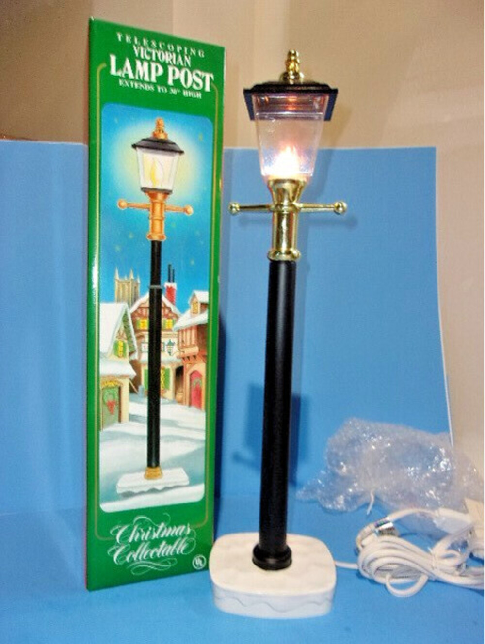 Vintage Santa's Best VICTORIAN LAMP POST Telescoping Light Christmas Decor #2